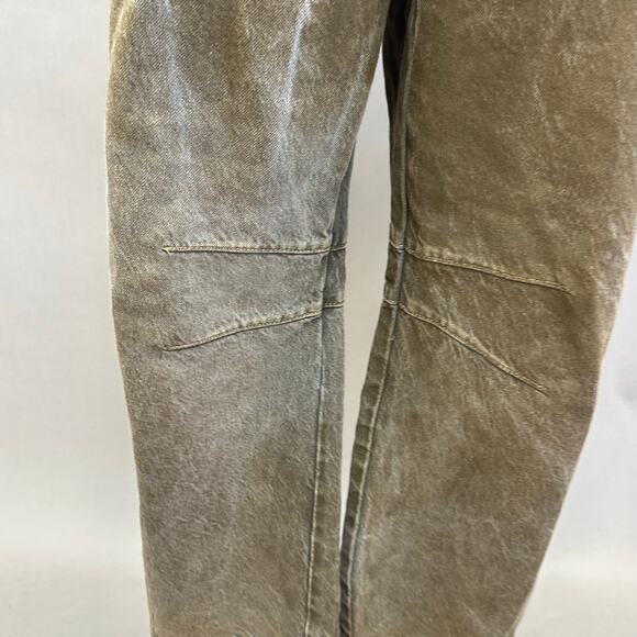 Free People We The Free Good Luck Coated Brown Barrel Leg Jeans Size 28 - Picture 3 of 16